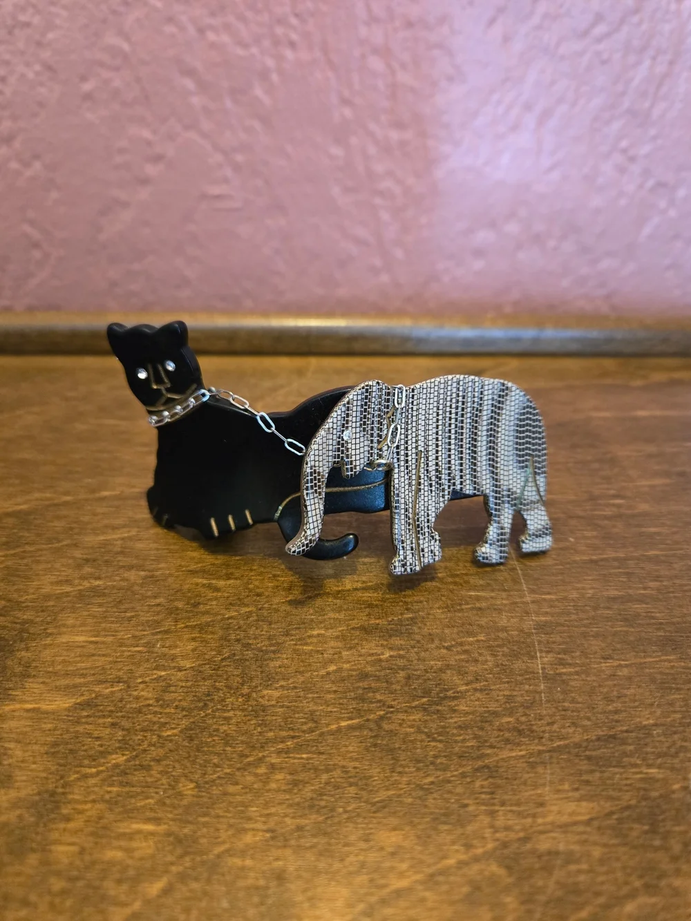 Vintage French Barrette – Panther & Elephant